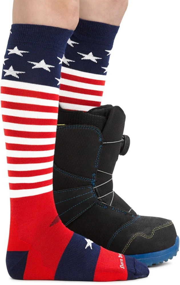 Darn Tough Captain Stripes Over-the-Calf Lightweight Ski and Snowboard Socks - Kids' 3 Darn Tough Captain Stripes Over-the-Calf Lightweight Ski and Snowboard Socks - Kids' - Image 3