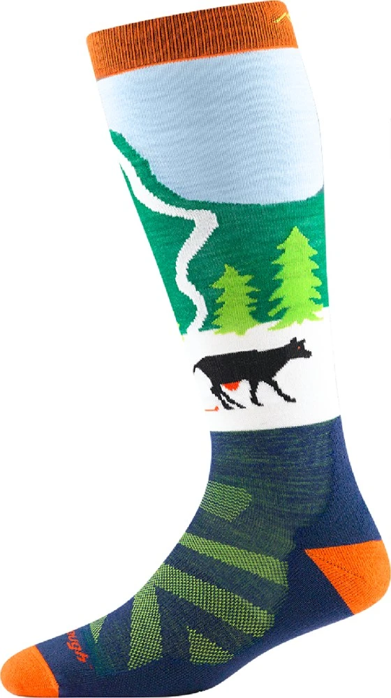 Darn Tough Pow Cow Ski and Snowboard Socks - Kids' 2 Darn Tough Pow Cow Ski and Snowboard Socks - Kids' - Image 2